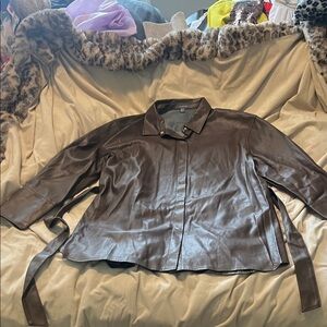 Primark Chocolate Leather Shirt Jacket